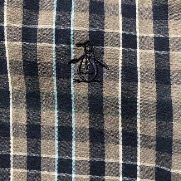 Original Penguin Blue Plaid button Down XL - Picture 4 of 4